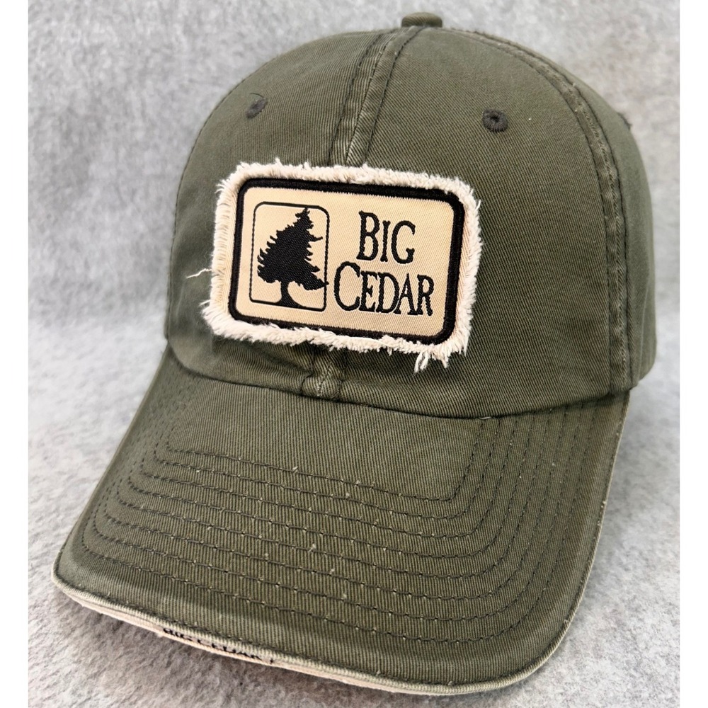 Big Cedar Patch Mens Green Infinity Headwear Baseball Cap Est 1921 OSFA
